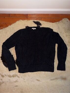 Madewell Black V-Neck Wrap Sweater